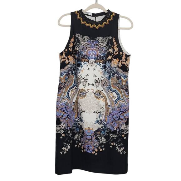 Robert Graham Carmella Sleeveless Sheath Dress Sz 10 Floral Jeweled Office Work - Picture 2 of 8